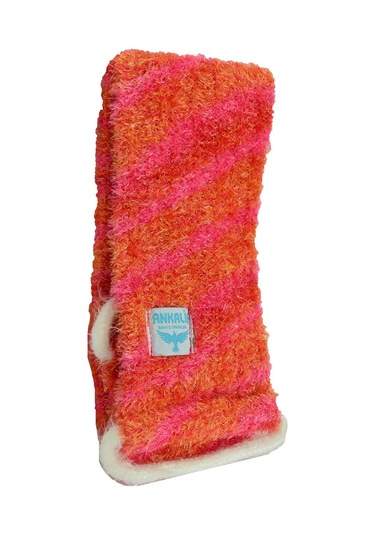 Ankalif İpli Sırt ve Vücut Yumuşak Banyo Lifi Pembe - Turuncu 56 x 10 CM