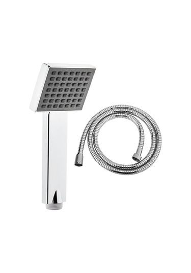 Ahlez Quadro Duş Başlığı + Hortumu Duş Seti Krom