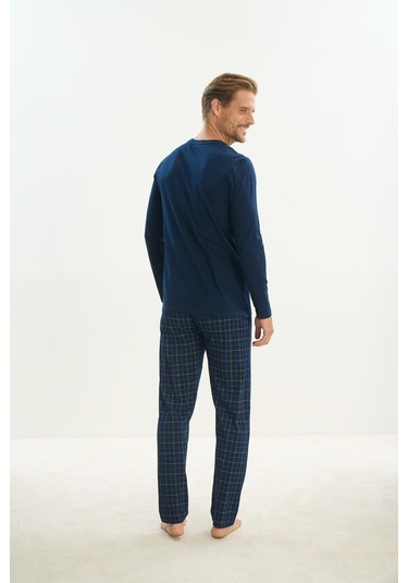 Erkek Uzun Kol Lacivert Pijama Takım C6t1n4o9 001