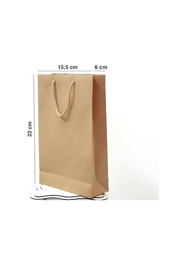 Kraft Karton Çanta 25 Adet 15.5X22X6 Cm
