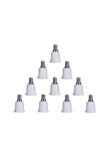 Vkemall Priz 10 Adet E14'ten E26 E27 Adaptörü Ampul Tabanı Adaptörü Dönüştürücü Işık Soketi E