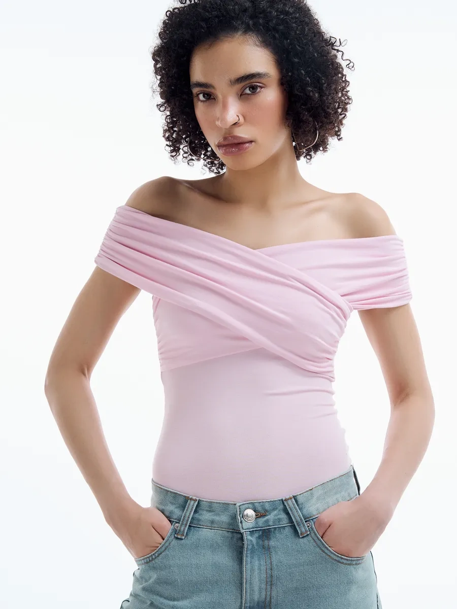 Tvoe Zarif Bir Gece Body Bluz Kuşaklı 436063458 Pembe