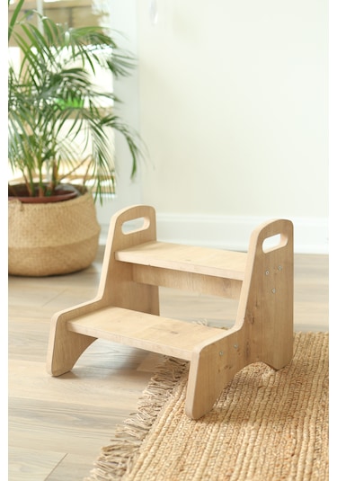 Ahşap Basamak Montessori Çocuk Bebek Banyo Wc Lavabo Merdiven Yükseltici