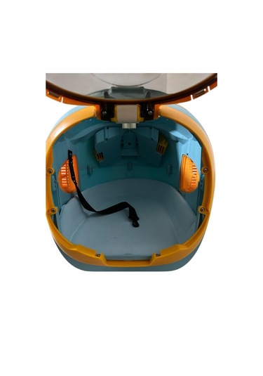 Ewox Astronot Model Fanlı Evcil Hayvan Taşıma Arabası P50-m - Mavi Turuncu
