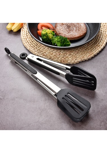 Jeemson Siyah Silikon Ve Paslanmaz Çelik Mutfak Makası, Ayaklı, 12 İnç 30.48 Cm , Barbekü Ve Yemek Hazırlama Aracı Çok Renkli