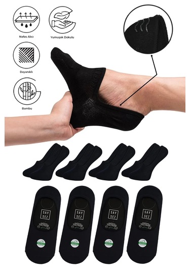 Bambu Erkek Babet Lacivert Çorap Dikişsiz Kaydırmaz Silikonlu 4lü Lacivert