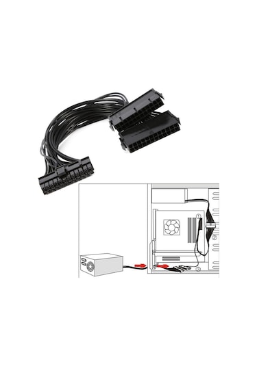 Ancheyn 5145 24 Pin Atx Dual PSU Çoklayıcı Adaptör Anakart Mining Kablosu