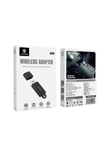 Lenyes Lr201 Usb Bluetooth 5.1 Wireless Transmitter Adaptör Siyah