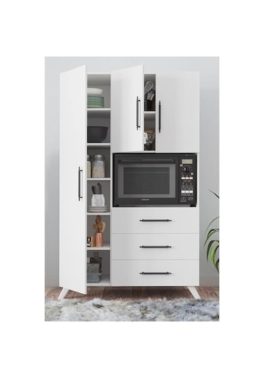 Pramo Mobilya Çok Amaçlı Mutfak Dolabı&banyo Dolabı,kiler, 3 Kapa