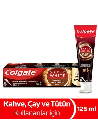 Colgate Optic White Kahve Çay ve Tütün Kullananlar için Diş Macunu 125 ML