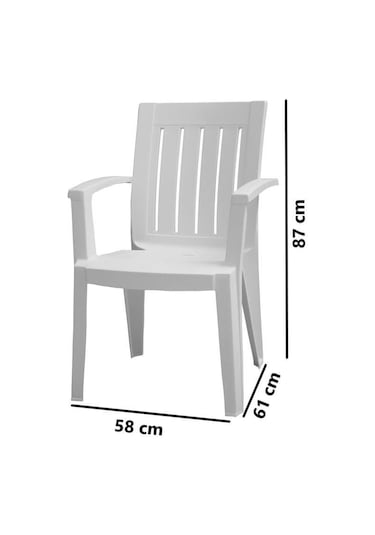 Omnipazar Mt-gf175 Cometa Plastik Bahçe Balkon Sandalye 4'lü Set Beyaz