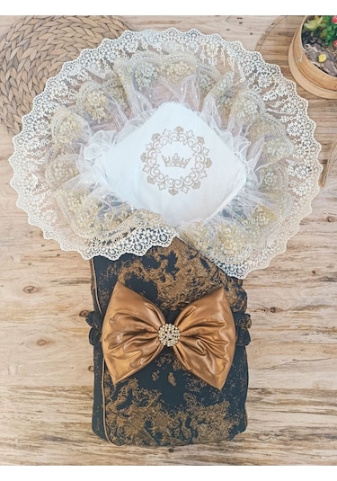 Özel Tasarım Erkek Bebek Kundağı Bebek Dış Kundak Battaniyesi Hastane Çıkışı Kundak Battaniye Siyah