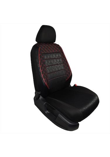 Gof Plus Serisi Universal Oto Koltuk Kılıfı Siyah-Kırmızı Dikişli