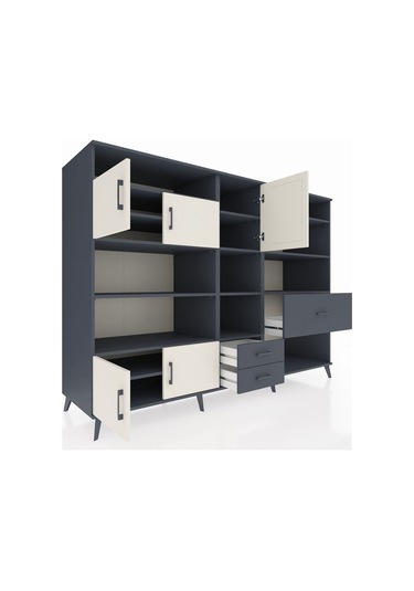 Kronos Dolap 13 Raflı 3 Çekmeceli 5 Kapaklı 220x59x163 Antrasit-a Antrasit-aytaşı/antrasit Kronos Dolap 13 Raflı 3 Çekmeceli 5 Kapaklı 220x59x163 Antrasit-a Antrasit-aytaşı/antrasit