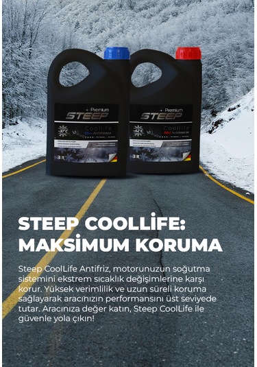 Steep Coollife Antifriz Mavi -37 Derece Kırmızı -42 Derece Mavi