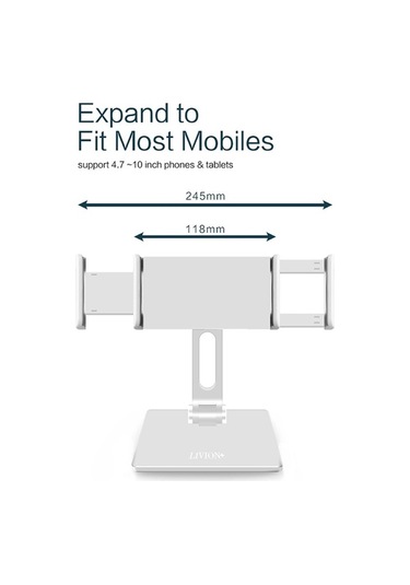 Ebitda Mt135 Alüminyum Katlanabilir Telefon/tablet Masaüstü Standı 118-245mm 180 Ayarlanabilir