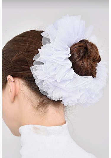 Ultra Konfor Modeli Kaymaz Terleme Yapmaz Tesettür Şal Eşarp Içi Tüllü Lastikli Topuz Tokası Kırmızı - Beyaz Siyah