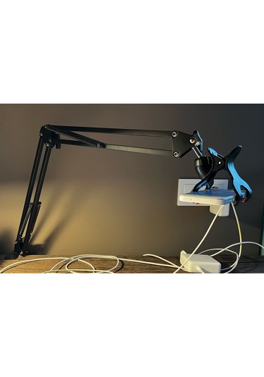 Techtic Telefon Tablet Masa Telefon Tutucu Kıskaçlı Uzun Kol