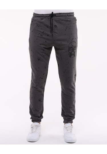 Bella Dossi Kuru Kafa Baskılı Eşofman Altı Gri