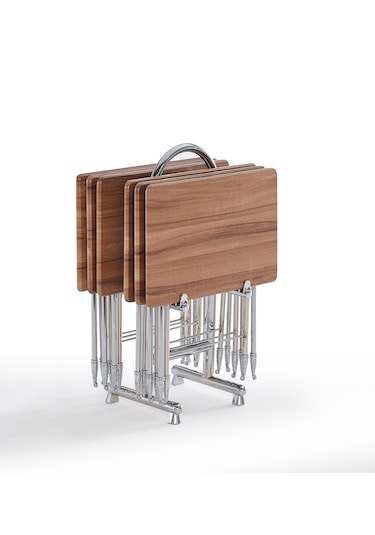 Hanedan Kahverengi 6'lı Çanta Sehpa