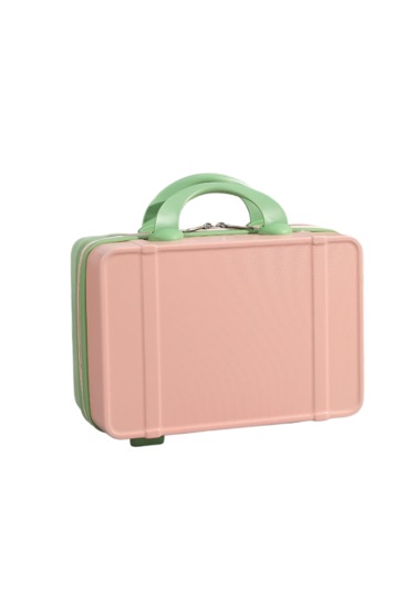 Şeker Rengi Kontrast Bavul Küçük Bavul-17 Pembe Ve Yeşil Pembe