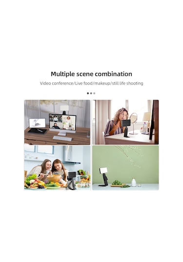 Aumotop D12819 Çift Renkli Led Işık 1/4 Inç Dişli Delikli Taşınabilir Siyah