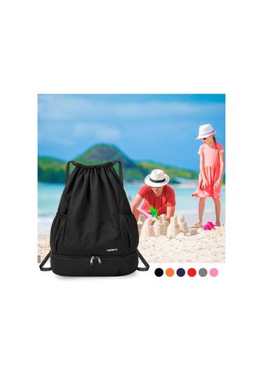 Skycıty Katlanabilir Bağcıklı Sırt Çantası Spor Salonu Çantası Islak Ve Kuru Bölmeli Yüzme Plaj Kampı İçin