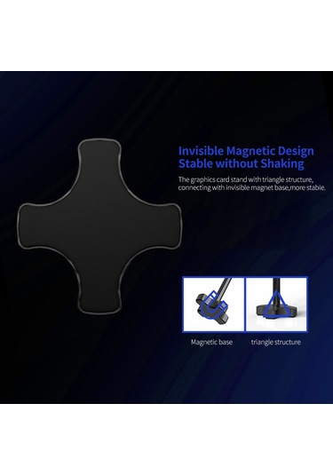 Ximistore9 Gm962 Alüminyum Masaüstü Ekran Kartı Tutucu - Dikey Montajlı, Isı Dağıtıcı Destekli Sabitleme Aracı Siyah