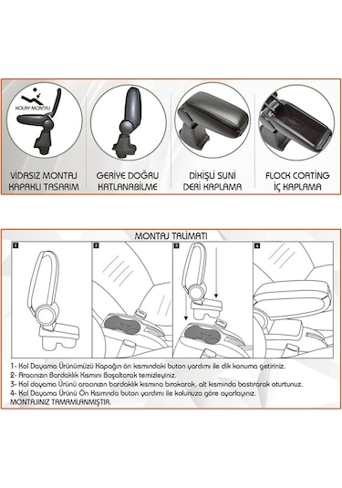 Niken Peugeot 308 2007-2013 Kol Dayama Siyah