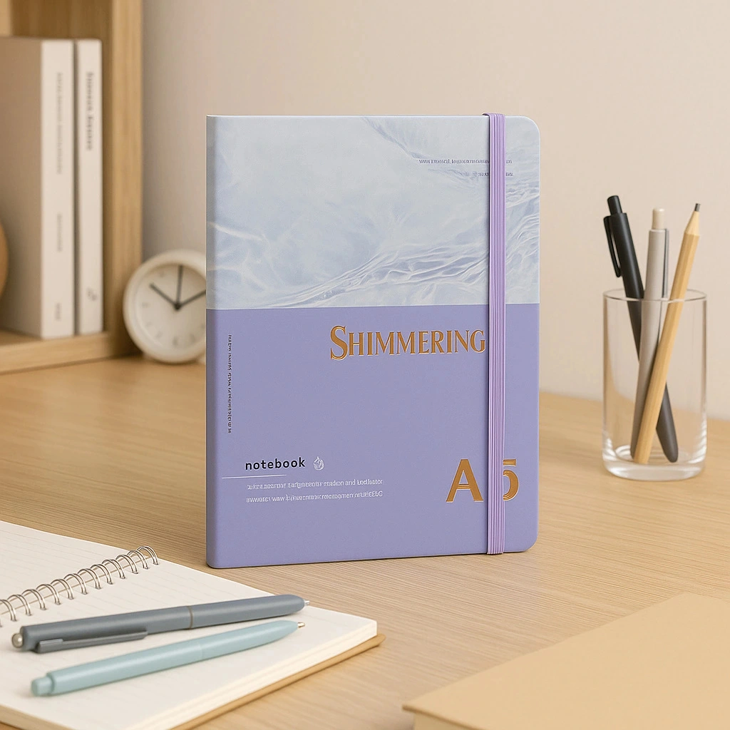 2 Adet Ajanda Çizgili Not Defteri-uçlu Kalem Hediyeli Shimmering Mavi