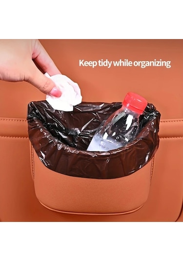 Chuangyinshop Ideal Orange Stylish Araç Depolama Kutusu 1 Adet Çok Fonksiyonlu Çöp Kutusu Bardaklık