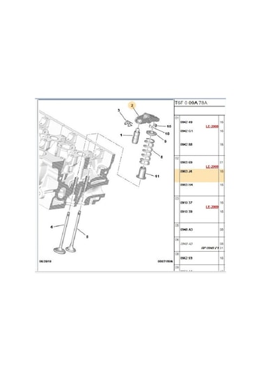 Piyano Tuşu 307 407 C5 Iı Expert Iıı Dw10 50006096-0903j4