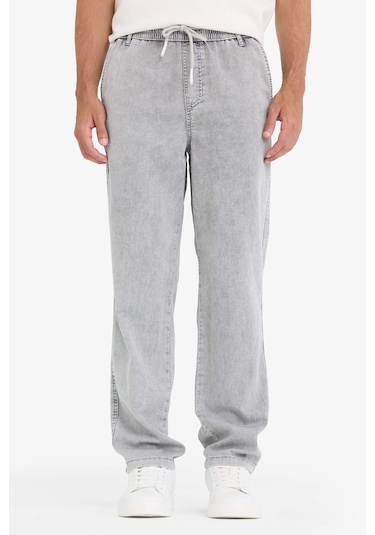 Defacto Wide Leg Geniş Paça Jean Kar Yıkamalı Pantolon F3905ax25aunm18 Gri