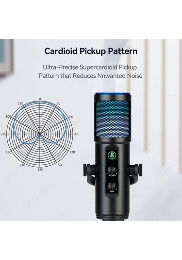 Singree Renkli Rgb Işıklı Usb Mikrofon - Gerçek Zamanlı Kulaklık Çıkışı Ve Mute Tuşu