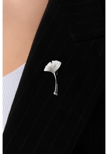 Gelincik 18 Ayar Beyaz Altın Kaplama Gümüş Broş Beyaz Altın Kaplama