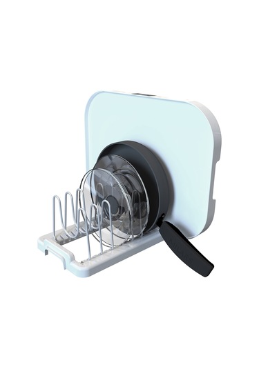 Fin Dolap Içi Tencere Kapak Tutucu Beyaz Çok Renkli