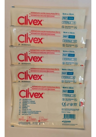 Clivex 9x15 Cm Steril Hazır Pansuman Yara Örtüsü 25 Adet Non Woven