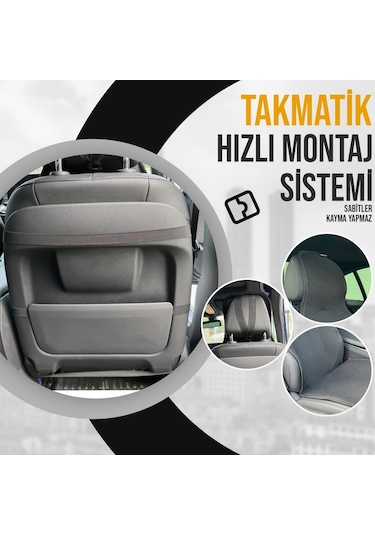 Oto Koltuk Koruyucu Kılıf Siyah Universal 2 Parça Ön A+ Kalite