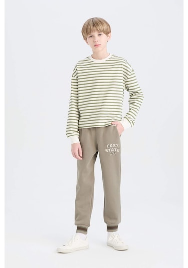 DeFacto Erkek Çocuk Beli Paçası Lastikli Cepli Baskılı Eşofman Altı D3009A824WNKH499