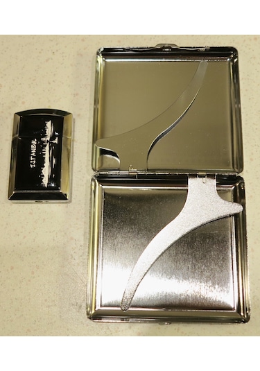 Sigara Tabakası Ve Çakmak Seti-hediyelik Kutusunda