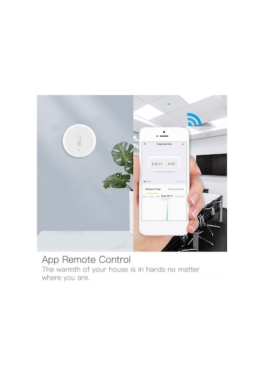 Novahub Akıllı Wi-fi Sıcaklık Nem Sensörü - Google Asistan Uyumlu, 30 Gün Veri Kaydı, 112 Karakter Optimize Edilmiş