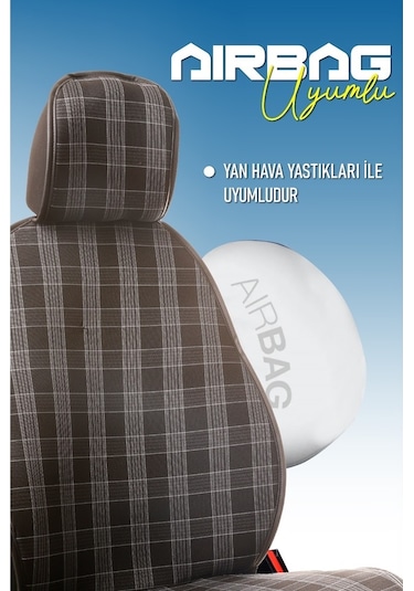 Volvo Xc40 Uyumlu Koltuk Minderi Ön 2'li Set Ekose Model