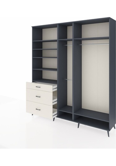 Hyperion Dolap 9 Raflı 3 Çekmeceli 3 Askılı 220x44x243 Antrasit-antrasit/aytaşı Antrasıt/aytası Hyperion Dolap 9 Raflı 3 Çekmeceli 3 Askılı 220x44x243 Antrasit-antrasit/aytaşı Antrasıt/aytası