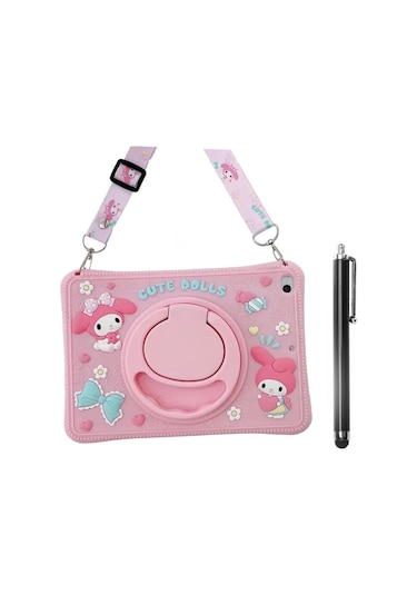 Ennar Lenovo Tab M11 Tb330fu 11 İnç Cute Dolls Askılı Standlı Tablet Kılıfı+tablet Kalemi Arka Kapak