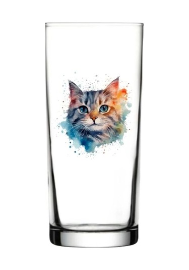 Kedi Baskılı Rakı Bardağı - Kedili Rakı Bardağı