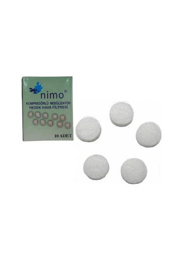 Nimo Nebulizatör Cihazı Yedek Hava Filtresi 10 lu 1 Kutu