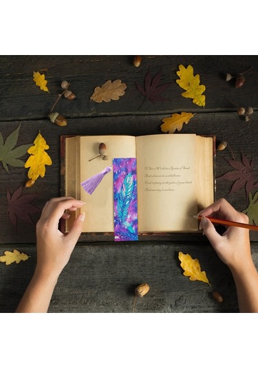 Teltree Yetişkinler İçin 5d Elmaslı Deri Kitap Ayracı Seti - Renkli Tüylü Sanat Ve Hobi Hediyesi Diğer