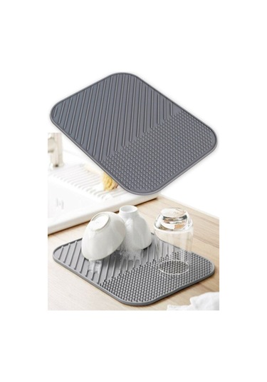 Suntel Bulaşık Kurutma Matı Bulaşıklık - Su Toplamaz Özellikli Silikon Bulaşık Matı