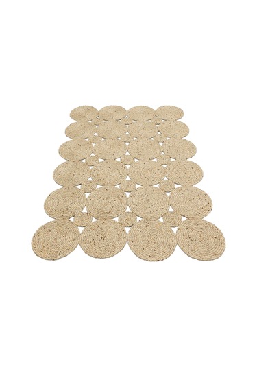 Patna Ptn 01 Natural Jüt Hasır Görünümlü Hav Toz Vermez Dekoratif Örgü Halı