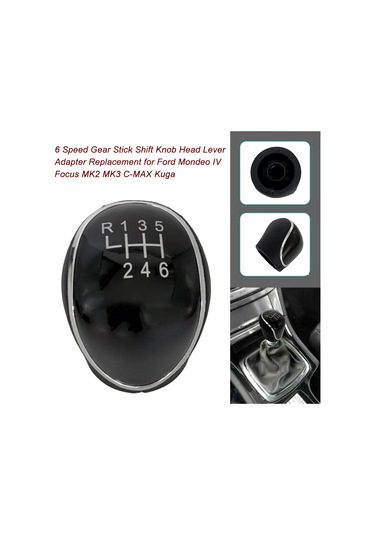 Teltree Ford Mondeo Iv Focus Mk2 Mk3 C-max Kuga İçin Siyah 6 Vitesli Vites Çubuğu Döndürücü Siyah